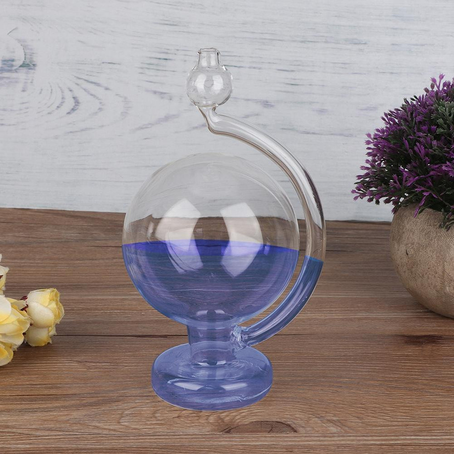 mfySpace Wettervorhersage-Glasflasche mit Barometer als Tischdekoration in Blau - Bild 3