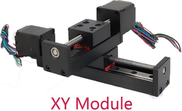 XY Asix Schiebetischmodul PFDE mit Nema11 Schrittmotor und Linearführung in Schwarz, Hub 50 mm bis 300 mm, Mini-T-Typ Schiebetischschiene - Bild 1