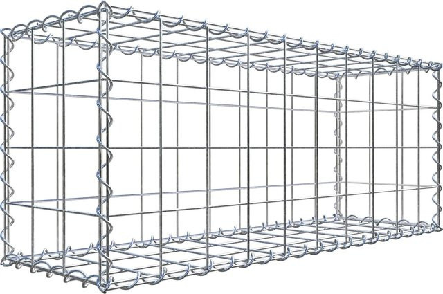 Gabiona Gabione aus Stahl in Silber, B/T/H: 100 x 40 x 30 cm - Bild 1