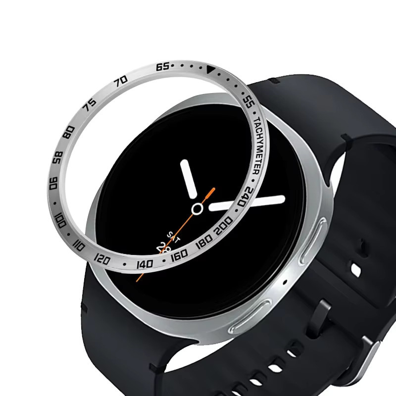Metalllünette für Samsung Galaxy Watch, Edelstahl, Silber, Unisex - Bild 3