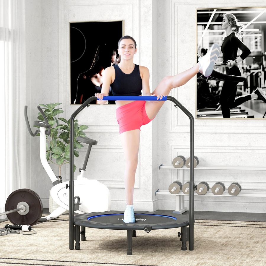 HOMCOM Fitness-Trampolin, zusammenklappbares Minitrampolin, Blau und Schwarz - Bild 2