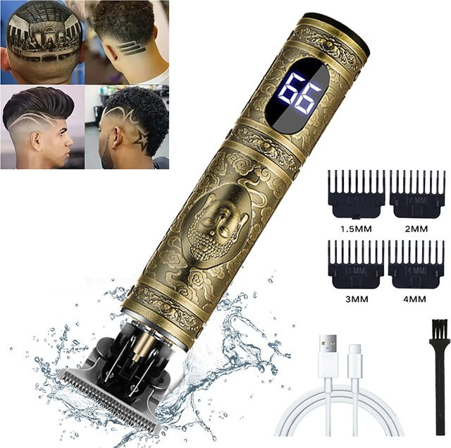 XMSJ Elektrischer Haarschneider für Herren, Barttrimmer, Drachen-Buddha-Design - Bild 1
