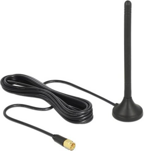 Delock Innenantenne für Mobiltelefon und Smart Home in Schwarz, unterstützt DECT, UMTS, GSM, LTE/4G, ZigBee, Z-Wave sowie LoRa 868 MHz / 915 MHz (12419) - Bild 1