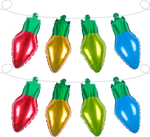 WEIGAO Weihnachtsglühbirne Folienballons in bunt für deine Weihnachts- und Neujahrsdekoration - Bild 1