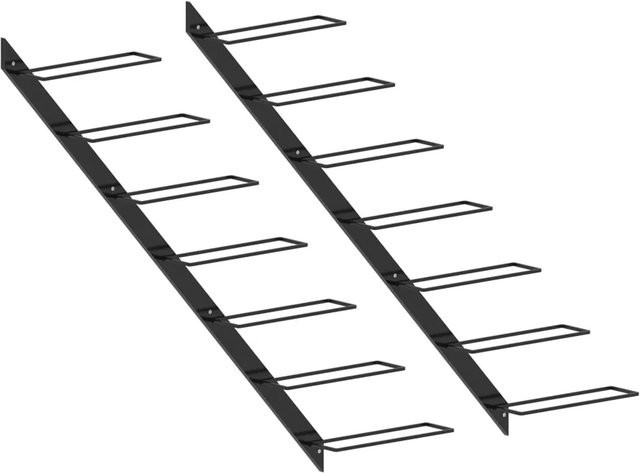 vidaXL Wand-Weinregale aus Metall für 14 Flaschen, 2 Stück, Schwarz, modern - Bild 1