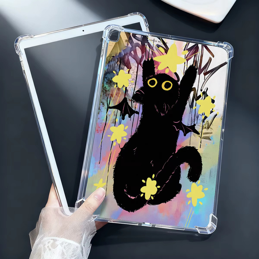 Silikon Schutzhülle mit Katzenmotiv für Samsung Galaxy Tab S9 FE Plus, S7 FE, S6 Lite, Tab A9 Plus und weitere Modelle - Bild 4