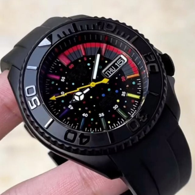 OUMASHI Uhrenzubehör, Regenbogenuhr, Edelstahl, 41 mm, Saphirglas - Bild 1