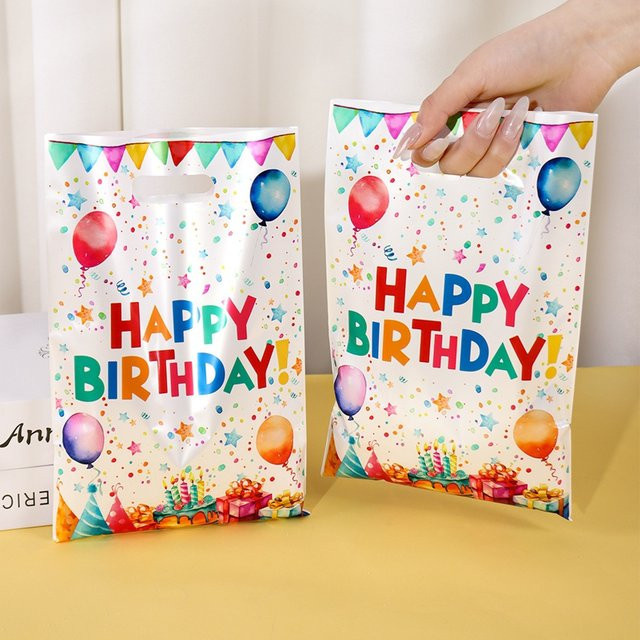 Bunte Geburtstags-Geschenktüten mit Luftballons als Handtaschen für Kinder und Erwachsene, Mehrfarbig - Bild 1