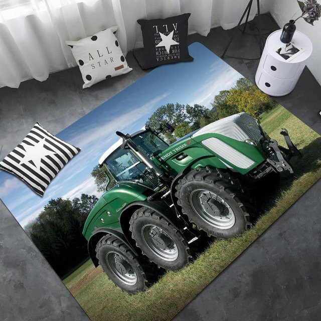 Karpetti Rutschfeste Fußmatte mit Fendt Landwirtschaftstraktor Motiv, Rechteckig, Mehrfarbig, Breite: 50 cm, Länge: 80 cm - Bild 1