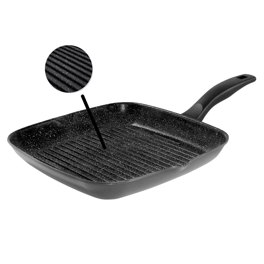 STONELINE Grillpfanne mit 2 Ausgüssen, Schwarz, Durchmesser: 28 cm - Bild 2