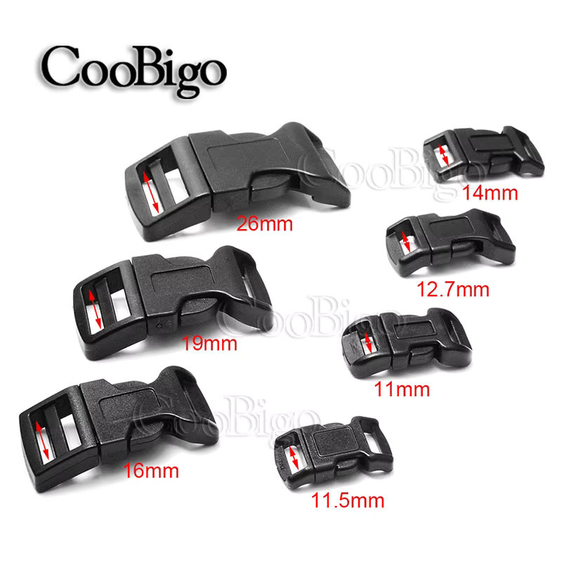CooBigo 10er Set Gebogene Kunststoff Schnallen für Hundehalsband und Rucksack in Schwarz - Bild 2