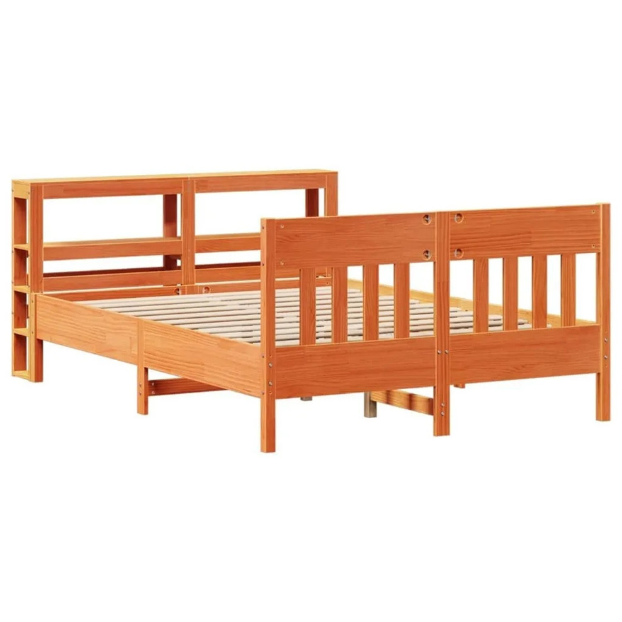 vidaXL Massivholzbett aus Kiefernholz in Braun, rustikales Bett ohne Matratze, B/T: 100-120 x 200 cm - Bild 2