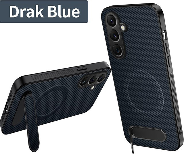 Magnetische Kohlefaser Handyhülle für Samsung Galaxy A57 A37 A27 A56 A55 A54 A36 A35 A34 A26 A17 A16 A15 A06 A05 A05S in Schwarz und Blau - Bild 1