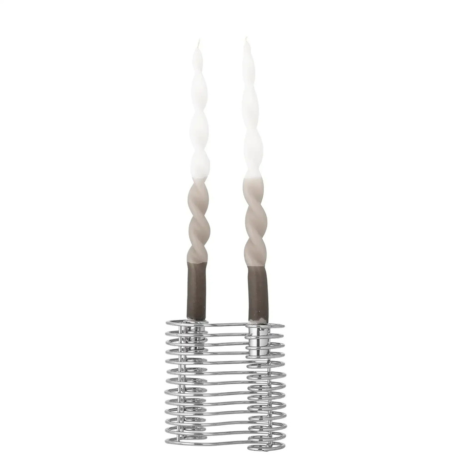 Bloomingville Kerzenhalter Wavela aus Metall in Silber - Bild 1