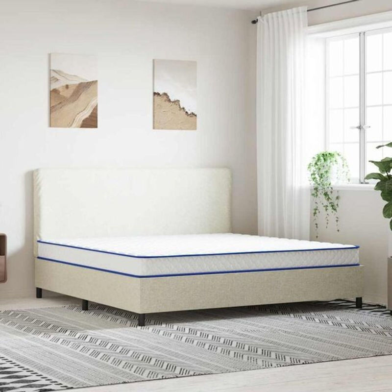 VIDAXL Visco Memory-Schaum-Matratze in Weiß und Blau, B/T/H: 200 x 200 x 17 cm - Bild 1