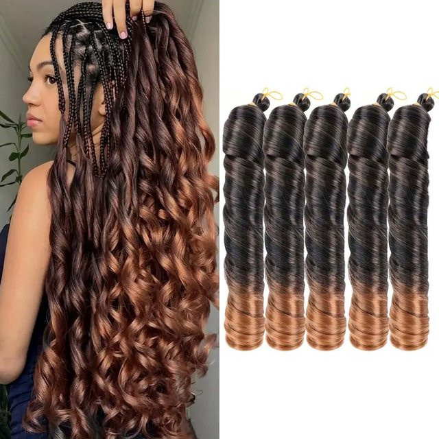 Refeeny Synthetisches Häkelhaar, Französische Locken, Ombre, Unisex - Bild 1