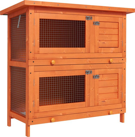 PawHut Kleintierstall aus Holz wetterbeständig mit abnehmbarem Dach und erhöhtem Boden, Farbe: Grün, B/H/L: 45 x 90 x 90 cm