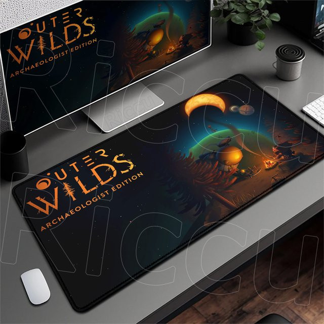 Riccu Anime Mauspad Gaming Universum Sonnensystem Schreibtischunterlage Anti-Rutsch Gummi B/B: 90 x 40 cm, Farbe: Multicolour - Bild 1