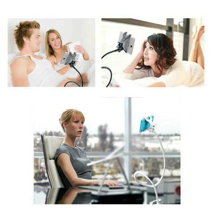 Flexibler 360 Grad Clip Handyhalter für Schreibtisch und Bett in Pink - Bild 3