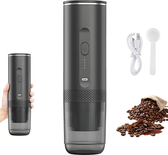Betuyoo Tragbare Elektrische 2-in-1 Kapsel-Kaffeemaschine in Weiß für gemahlenen Kaffee und Kapseln mit 80ml Wassertank - Bild 1