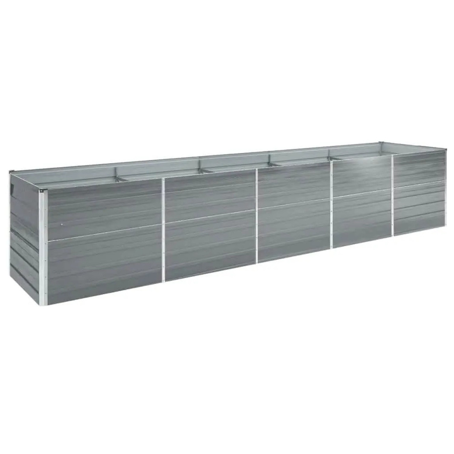 Furnicato Hochbeet aus verzinktem Stahl in Grau, B/T/H: 400 x 80 x 77 cm - Bild 2