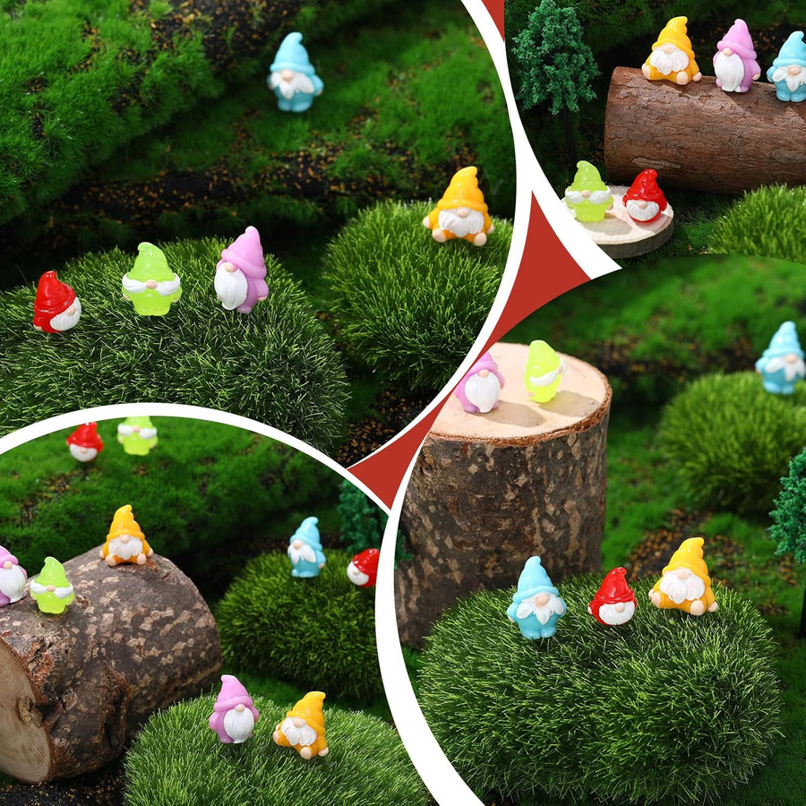 Yiran toy Mini-Gnome-Figuren aus Harz in Multicolor als Weihnachtsdekoration für den Weihnachtsbaum oder Feengarten - Bild 5