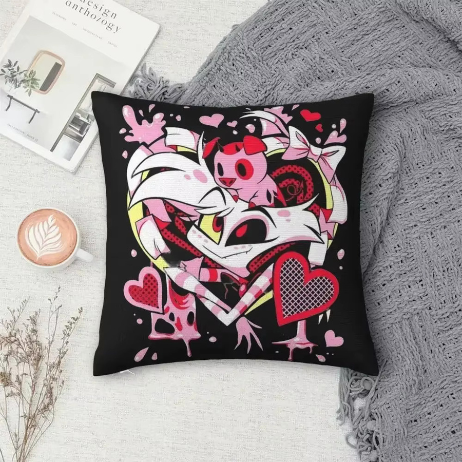 Hazbin Hotel Anti Corruption Foundation Anime Kissenbezug, Schwarz, 45 x 45 cm - Bild 3