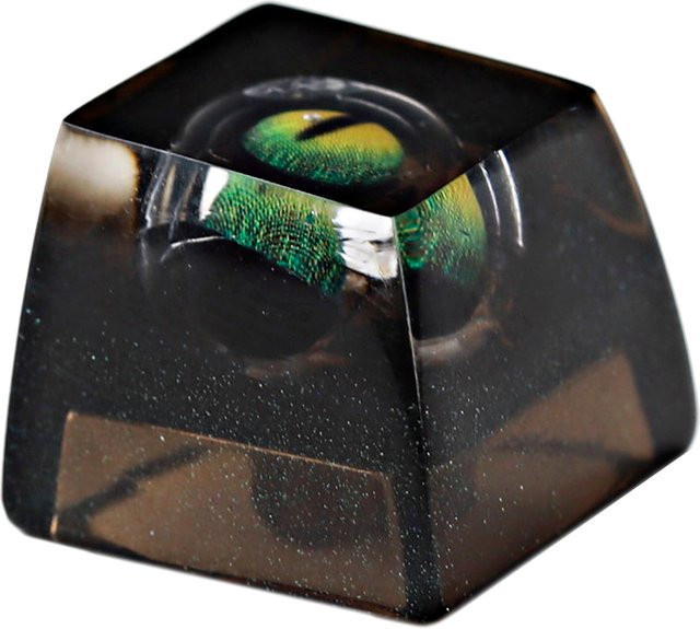 YMDK Artisan Tastenkappen aus Kunstharz mit Schneeberg-Motiv und Evil-Eye-Effekt in Schwarz für Cherry MX mechanische Gaming-Tastaturen - Bild 1