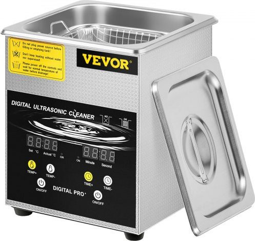 VEVOR Ultraschallreiniger Silber 2 l mit Heizung und Timer für Schmuck und Brillenteile - Bild 1