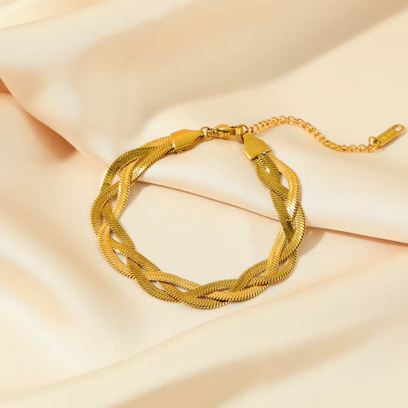 Eilieck Schmuck-Set Halskette und Armband, Edelstahl, Gold, Damen - Bild 3