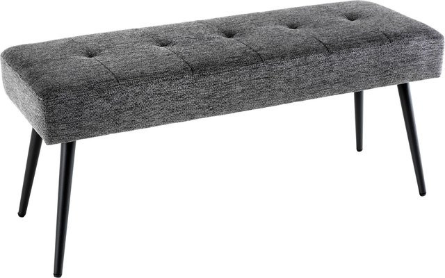 Riess-Ambiente Sitzbank Boutique in Grau mit schwarzen Metallbeinen, Breite: 100 cm - Bild 1