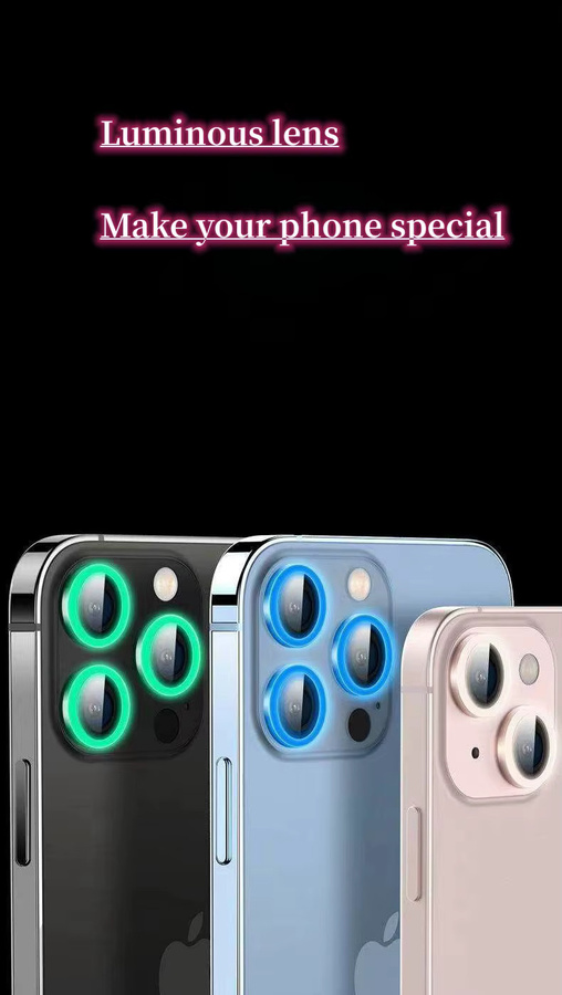 Leuchtendes Kameraringglas für Apple iPhone 15 14 Pro Max 13 Pro 11 Mini als Kameraobjektivschutz in Grün - Bild 2