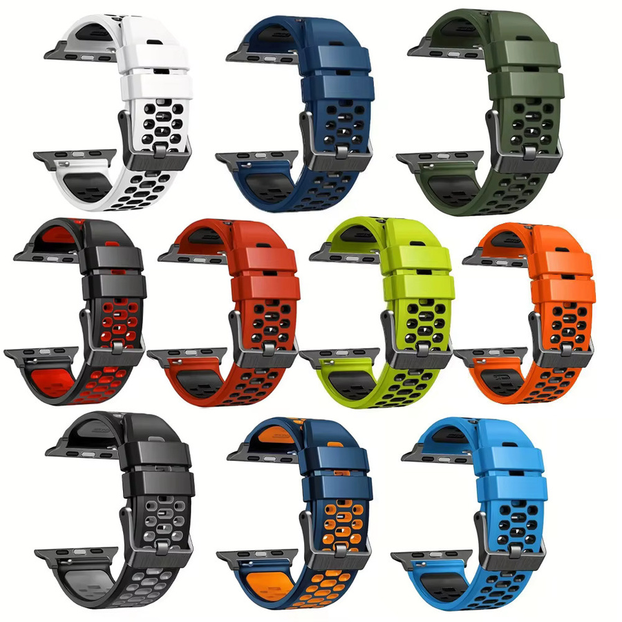 QCTOG Uhrenarmband Silikon, Weiß, Unisex - Bild 2