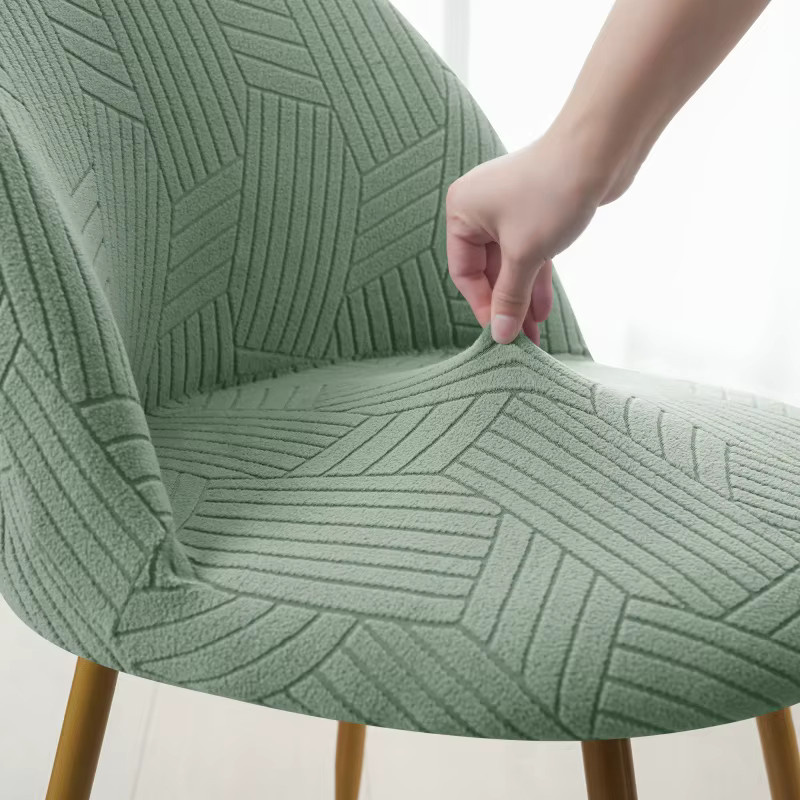 WANERQU Jacquard Stuhlhussen für Esszimmerstühle, elastische Niedriglehner-Stuhlbezüge in Grün - Bild 3