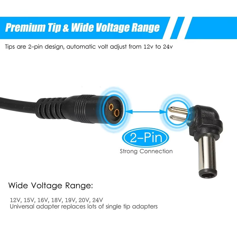 SHOYEE Universelles Laptop-Stecker-Set mit DC-Eingang, 34-teilig, Anschlussspitzen in Schwarz - Bild 4