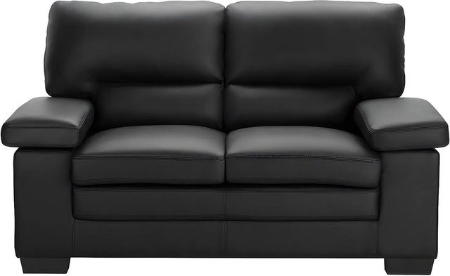 Vente-unique Sofa Mimas aus Büffelleder in Schwarz, Breite: 162 cm - Bild 1