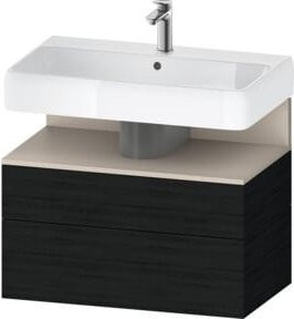 Duravit Waschtischunterschrank Qatego in Schwarz, Wandmontage mit integrierter Beleuchtung und internen Schubladen, B/T/H: 79 x 47 x 59 cm - Bild 1