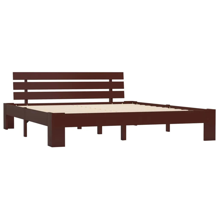 vidaXL Massivholzbett aus Kiefer in Dunkelbraun, B/T/H: 160 x 200 x 66 cm - Bild 2