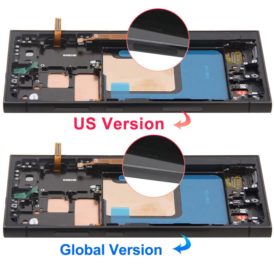 Samsung AMOLED Display mit Touchscreen und Rahmen für Galaxy S24 Ultra S928B in Schwarz - Bild 2