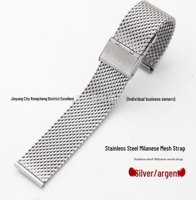 GadgetGrip Uhrenarmband Edelstahl, Milanaise, 18 mm, Silber, Unisex - Bild 1