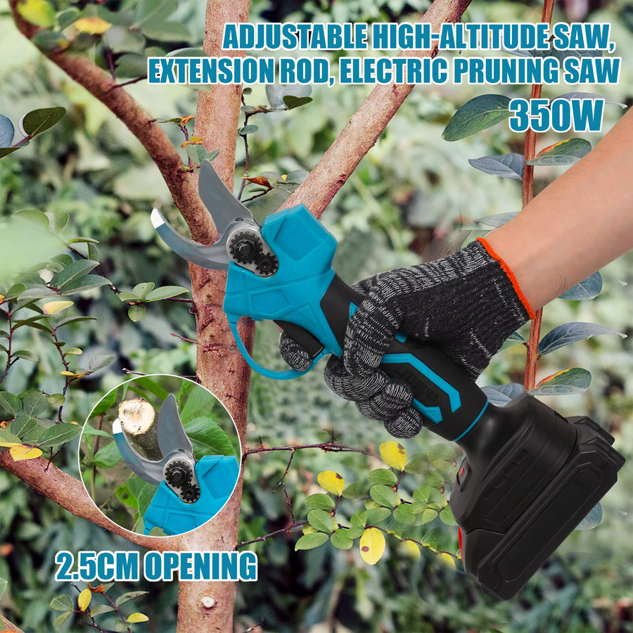 3-in-1 Bürstenlose Teleskop-Elektrokettensäge mit Gartenschere für Makita 18V Akku LXT, Blau - Bild 2