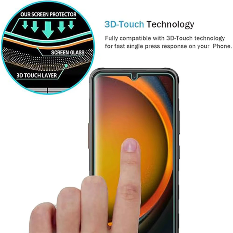 3er-Pack Displayschutzfolie aus gehärtetem Glas für Samsung Galaxy XCover 7, XCover 6 Pro und XCover 5, transparent - Bild 3