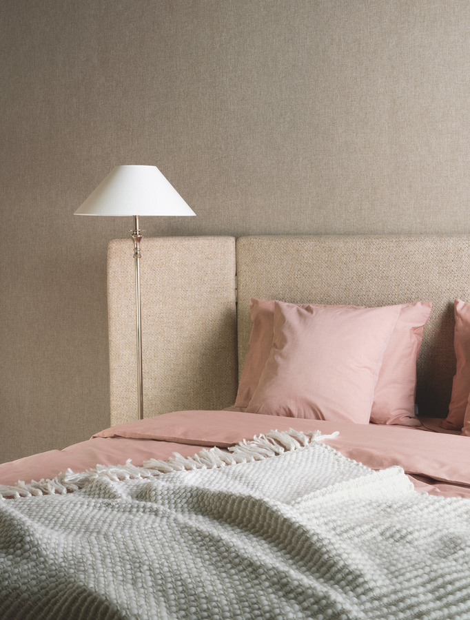 Flamant Tapete Lin Normandie in Dove mit Streifenmuster, Farbe Beige und Lime, Vlies-Tapete, mattes Finish - Bild 1