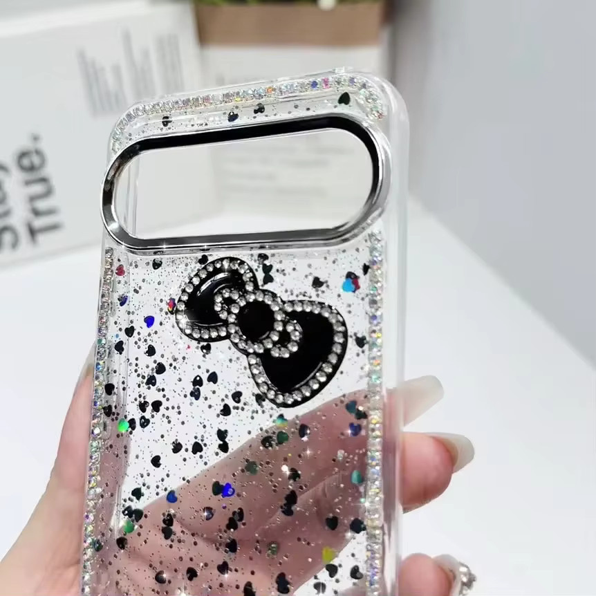 Glitzernde Pailletten-Handyhülle für Google Pixel 10, 9 Pro XL, 8A, 9A und 9 Pro in Pink und Transparent mit Stoßfestem Bling-Design - Bild 1