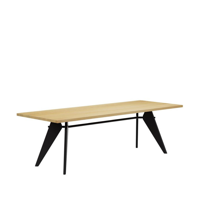 Vitra Em Table in Braun mit rechteckiger Tischplatte und Untergestell im Trestle-Design - Bild 2