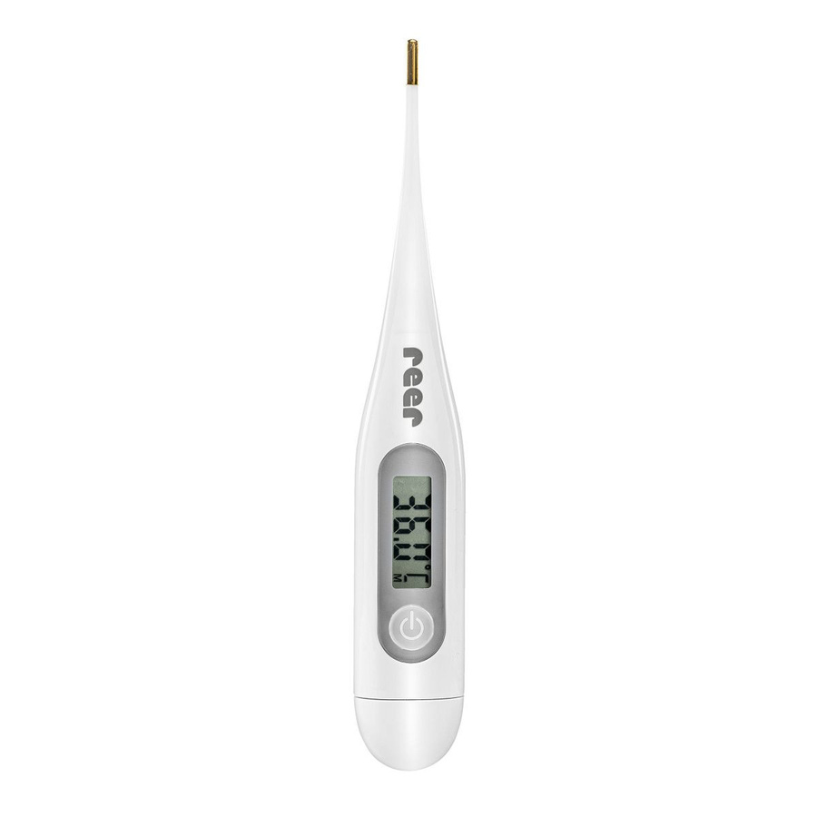 Reer Digitales Fieberthermometer ClassicTemp in Weiß, Grau und Gold, dermatologisch getestet - Bild 1