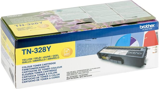 Brother Toner Cartridge TN-328Y Gelb für Laserdrucker HL-4570CDW und DCP-9270CDN - Bild 1