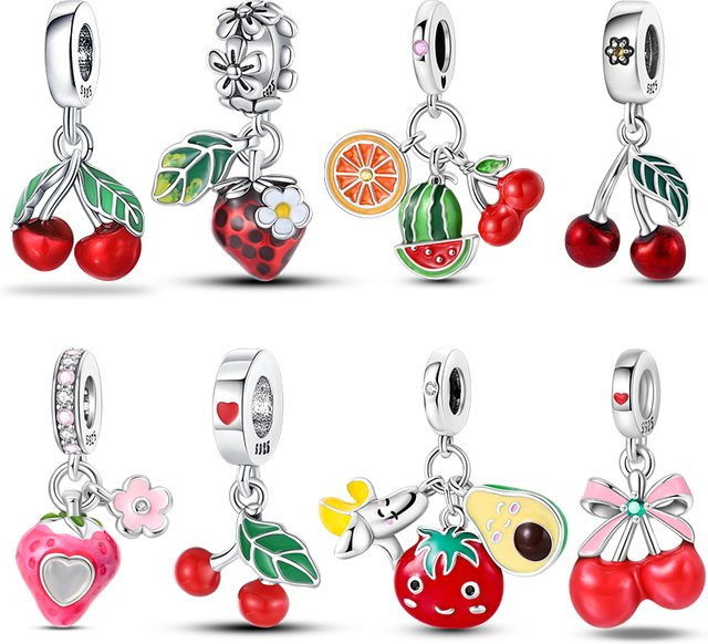 Charms-Anhänger 925 Silber, Obst, Unisex - Bild 1