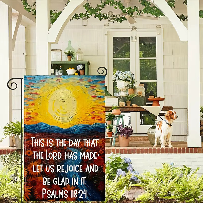 VIKAMA Rejoice And Be Glad Psalm Gartenbanner, mehrfarbig, B/H: 45 x 30 cm - Bild 3