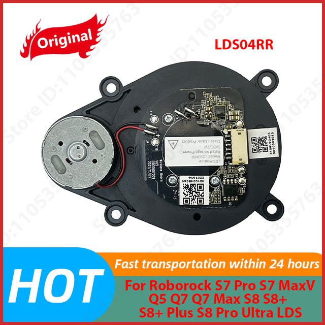 Original LDS04RR Laser-Distanzsensor in Schwarz für Roborock S7 Pro S7 MaxV Q5 Q7 Max S8 S8+ S8 Pro Ultra S8 Plus Ersatzteil aus Kunststoff - Bild 1